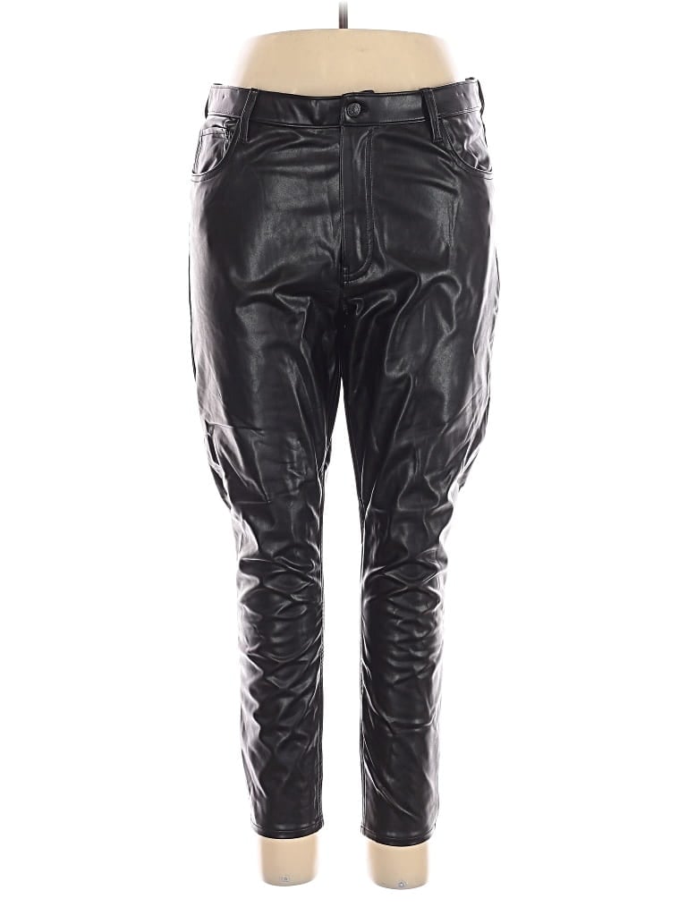Pre-owned Abercrombie & Fitch Faux Leather Pants In Black