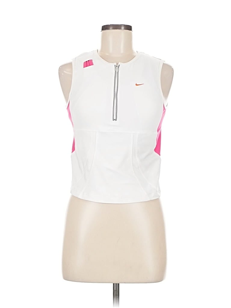 Pre-owned Nike Sleeveless Top White Halter Neckline Tops