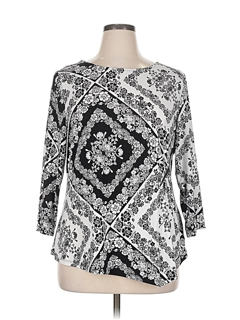 Pre-owned Calvin Klein 3/4 Sleeve Blouse In White