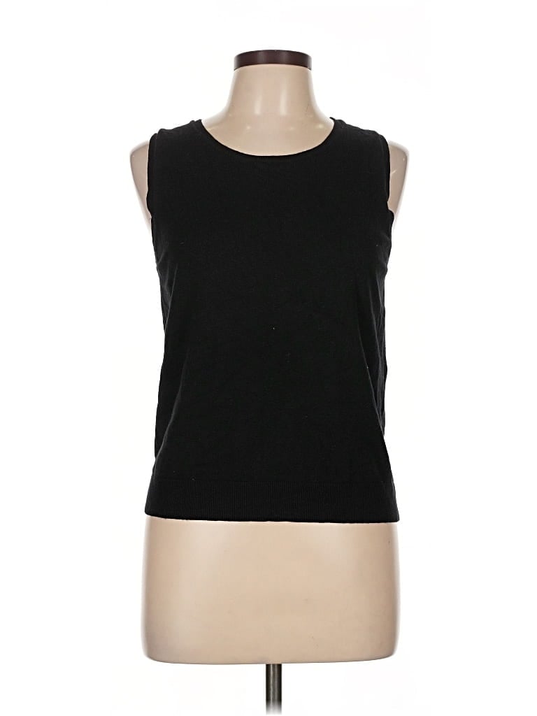 Pre-owned White + Warren Sleeveless T-shirt In Black