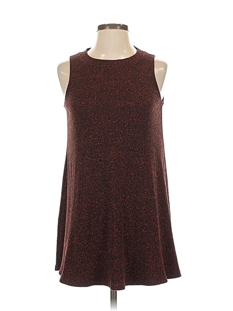 Pre-owned Olivia Sky Sleeveless Top Burgundy Halter Neckline Tops