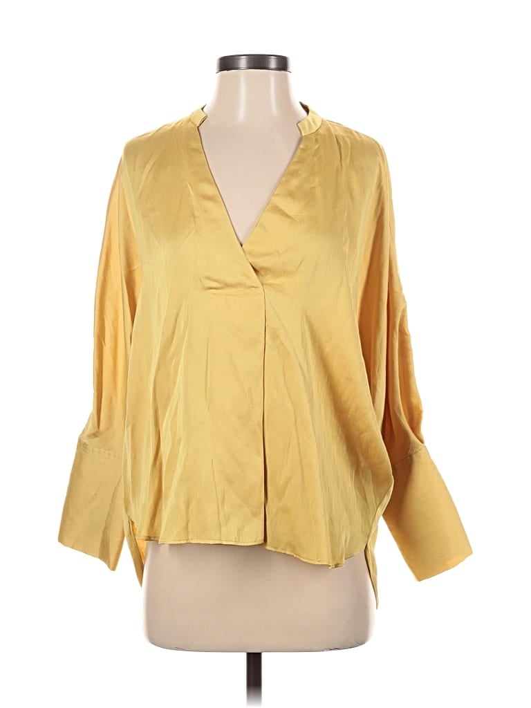 Pre-owned Mng Suit 3/4 Sleeve Blouse In Yellow