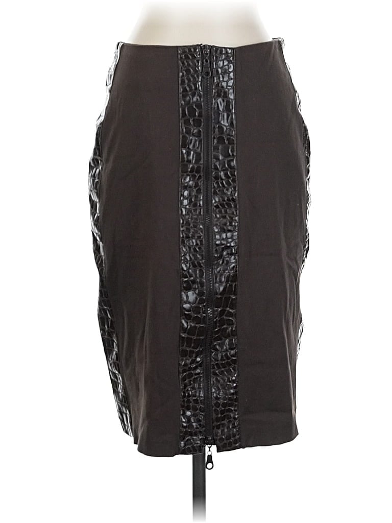 Pre-owned Express Faux Leather Skirt In Black