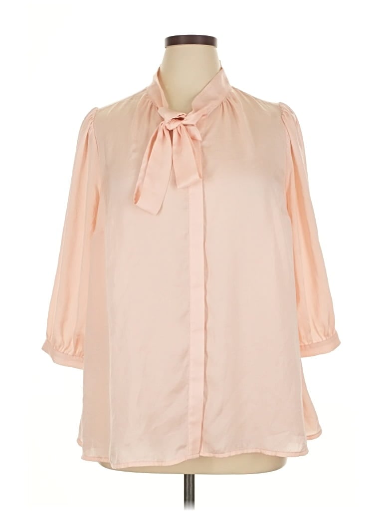 Pre-owned Modcloth 3/4 Sleeve Blouse In Pink