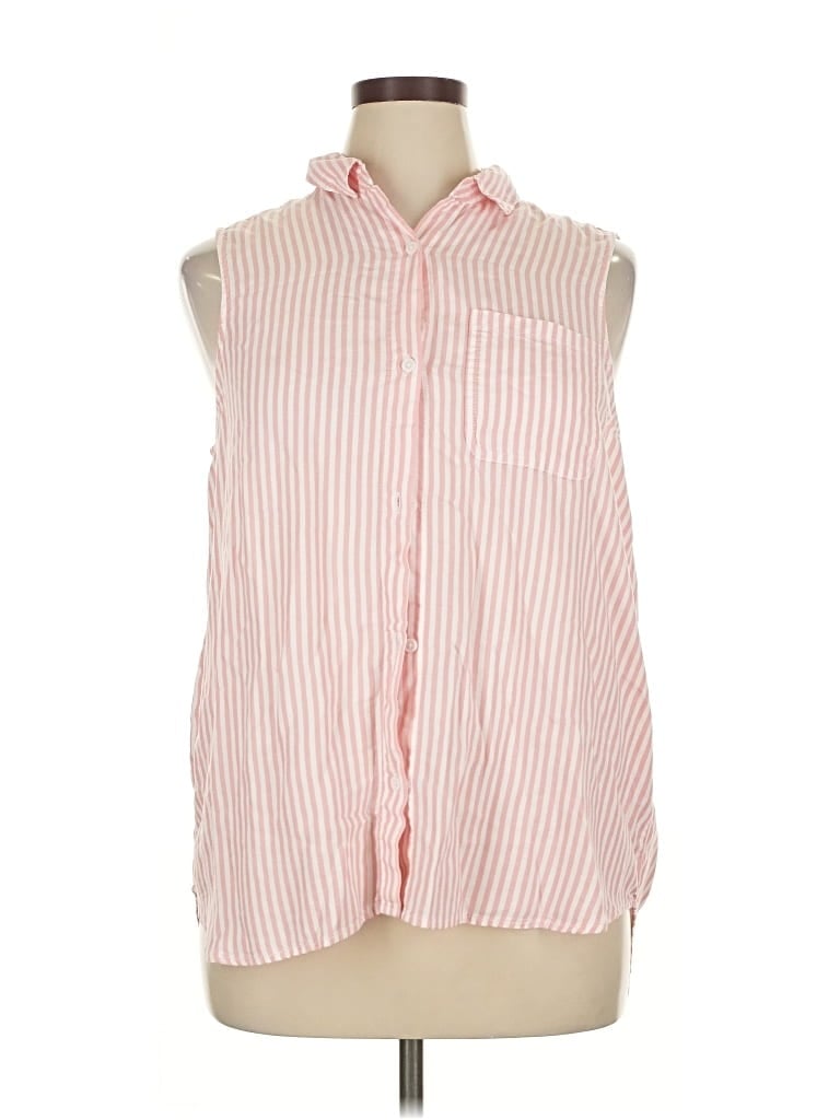 Pre-owned Beachlunchlounge Sleeveless Button Down Shirt In Pink