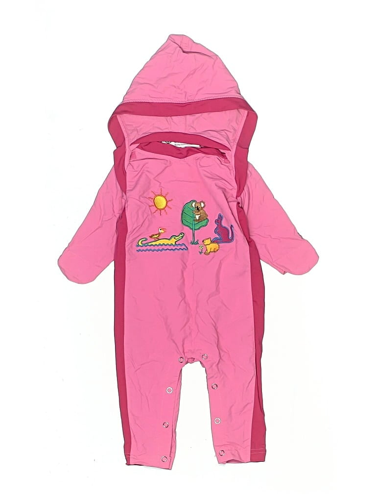 Pre-owned Coolibar Babies' Long Sleeve Onesie In Pink