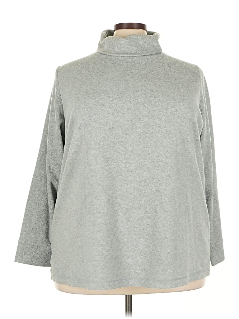 Pre-owned Woman Within Turtleneck Sweater In Gray