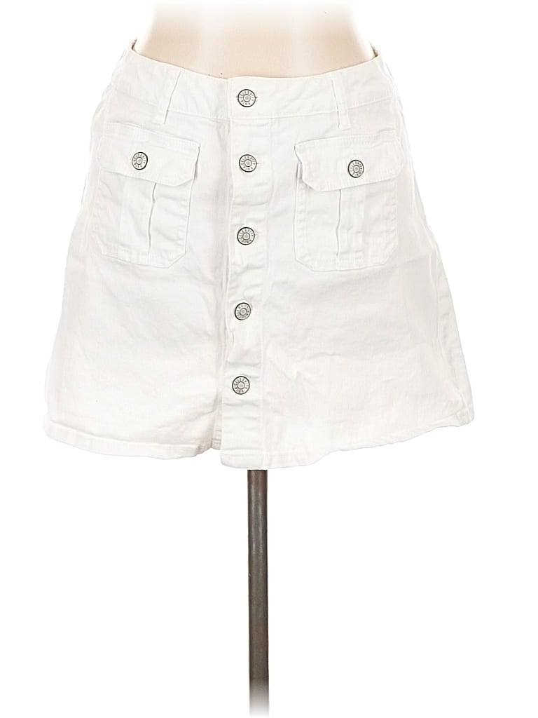 Pre-owned Celebrity Pink Denim Skirt In White