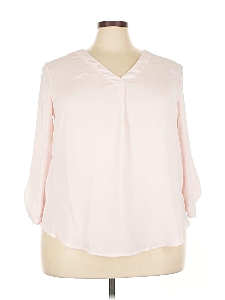 Pre-owned Lush 3/4 Sleeve Blouse In Pink