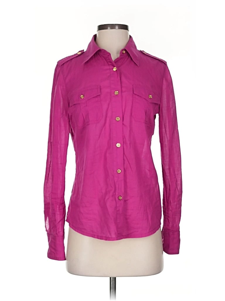 Pre-owned Tory Burch Long Sleeve Button Down Shirt In Pink