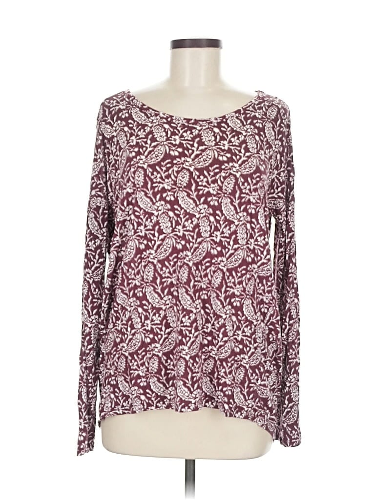 Pre-owned Old Navy Long Sleeve Blouse In Burgundy