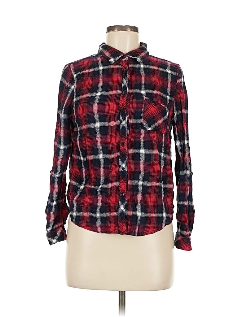 Pre-owned Le Lis Long Sleeve Button Down Shirt In Red