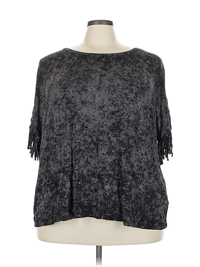 Pre-owned Cato 3/4 Sleeve Blouse In Gray