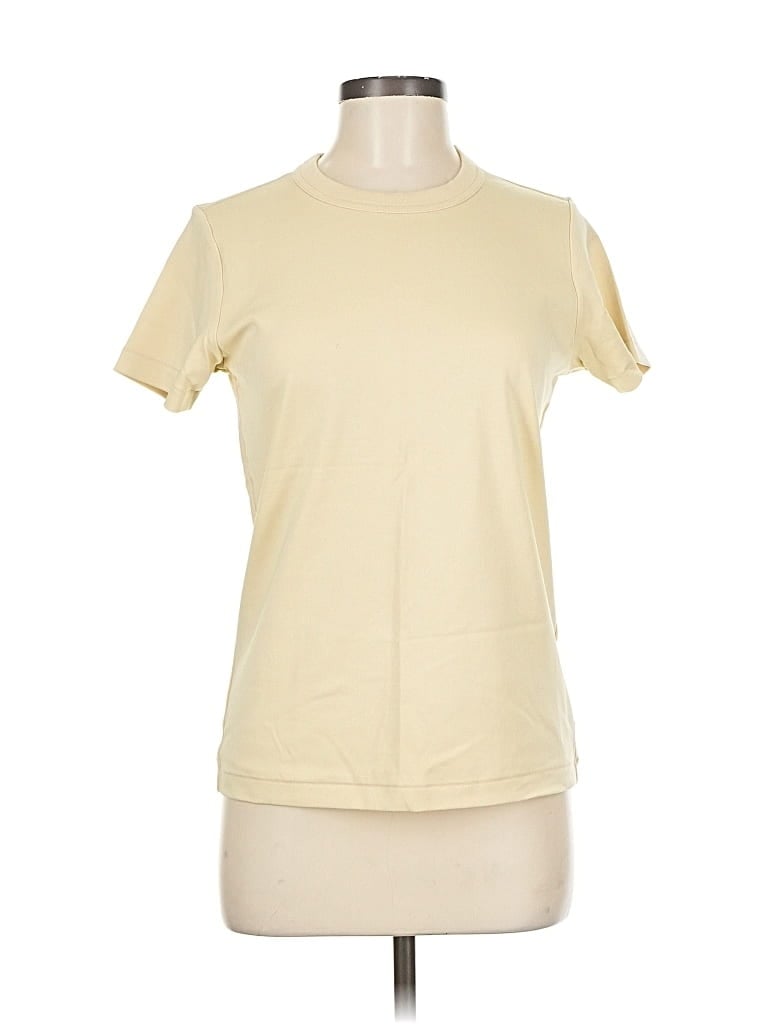 Pre-owned Uniqlo U Short Sleeve Top Yellow Crew Neck Tops