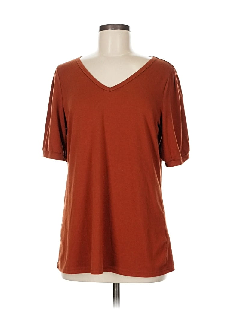 Pre-owned Unbranded 3/4 Sleeve T-shirt In Brown