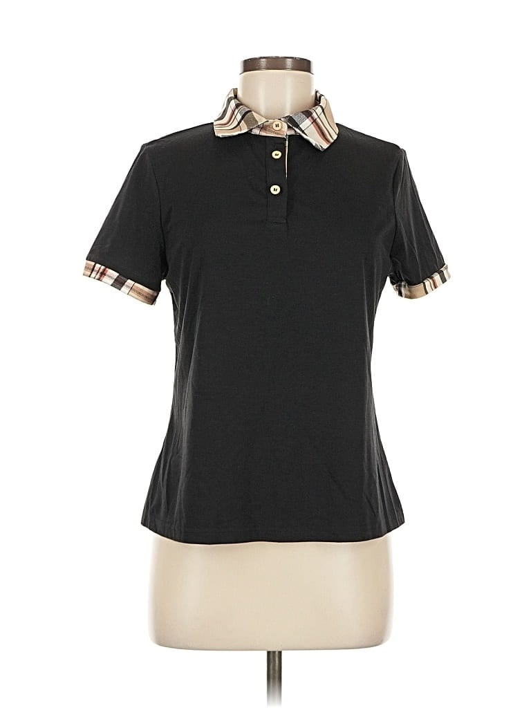 Pre-owned Unbranded Short Sleeve Polo Shirt In Black