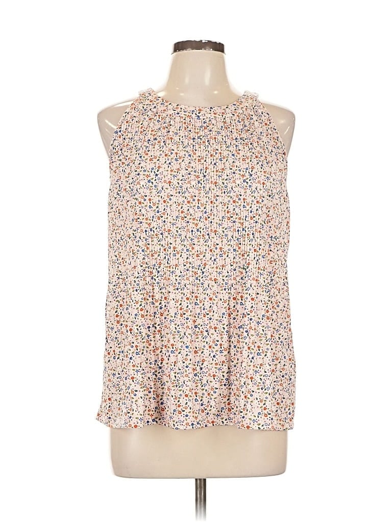 Pre-owned Adrianna Papell Sleeveless Blouse In White