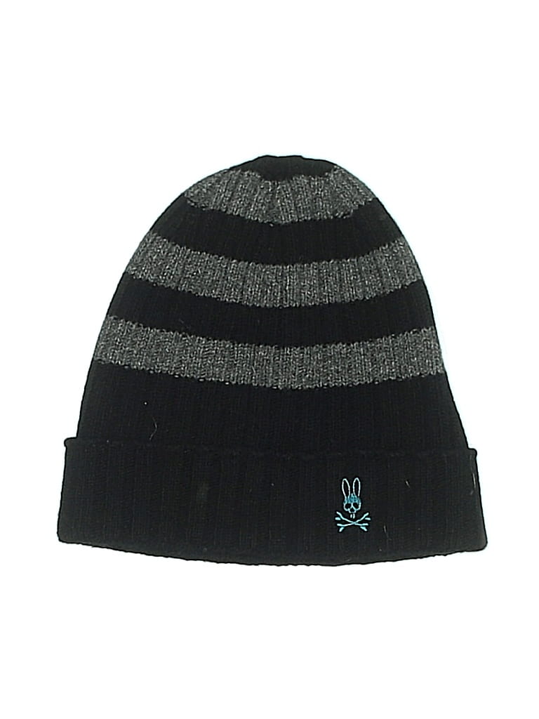 Pre-owned Psycho Bunny Beanie Hat In Black