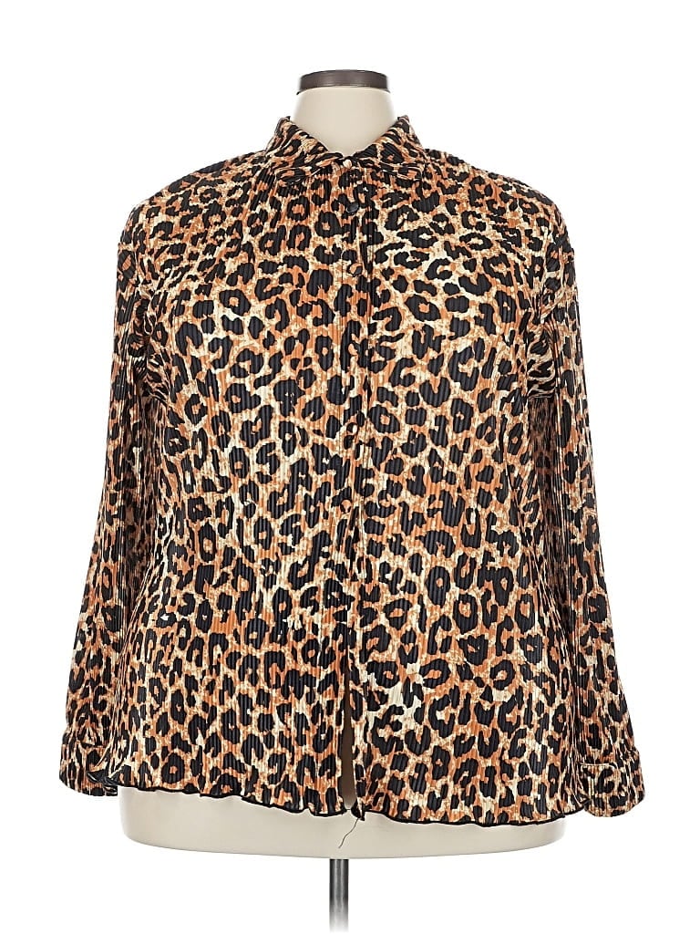 Pre-owned Unbranded Long Sleeve Blouse In Brown