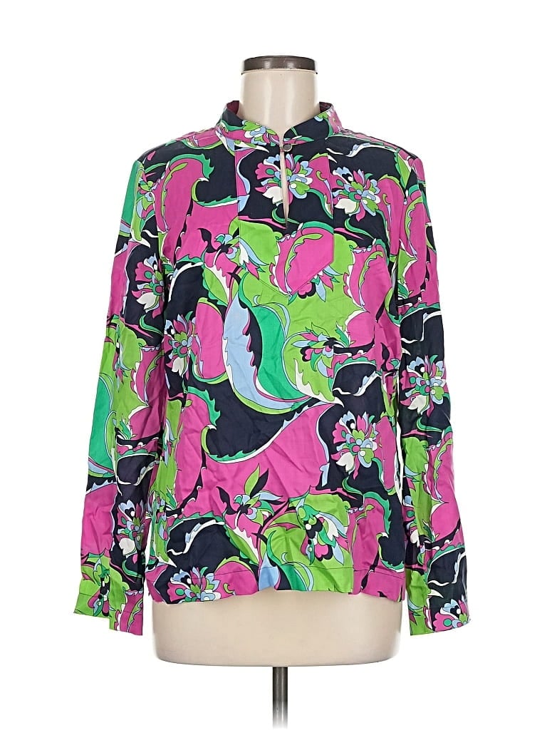 Pre-owned Talbots Long Sleeve Polo Shirt In Green