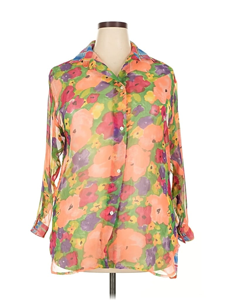 Pre-owned The Limited 3/4 Sleeve Blouse In Orange