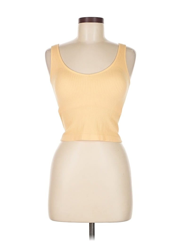 Pre-owned Altar'd State Tank Top Yellow Strapless Neckline Tops