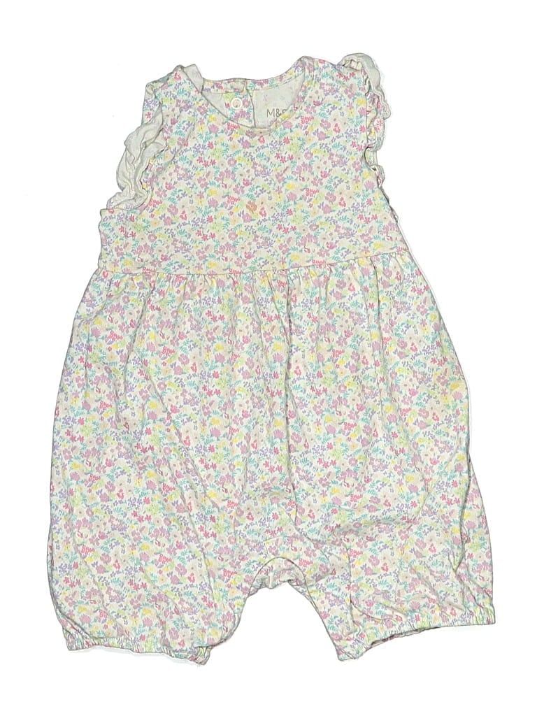 Pre-owned M&s Kids' Short Sleeve Onesie In White