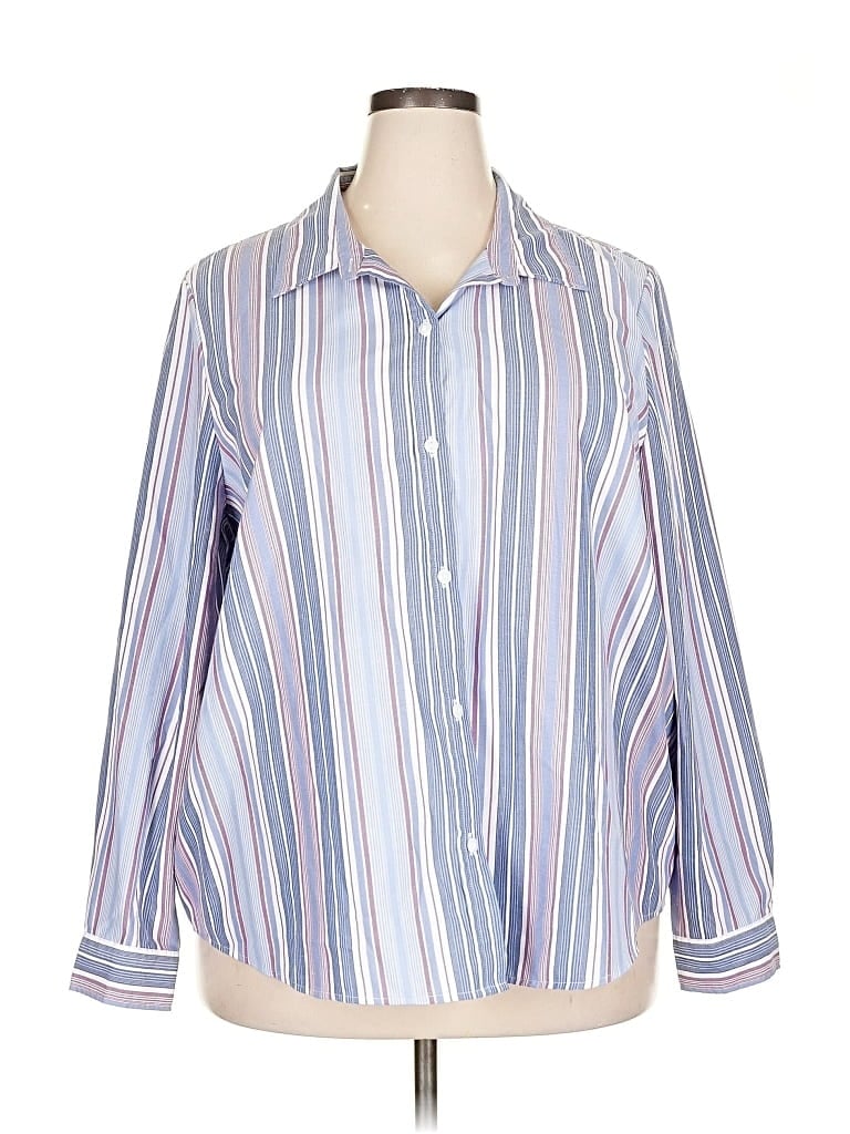 Pre-owned Blair Long Sleeve Blouse In Blue