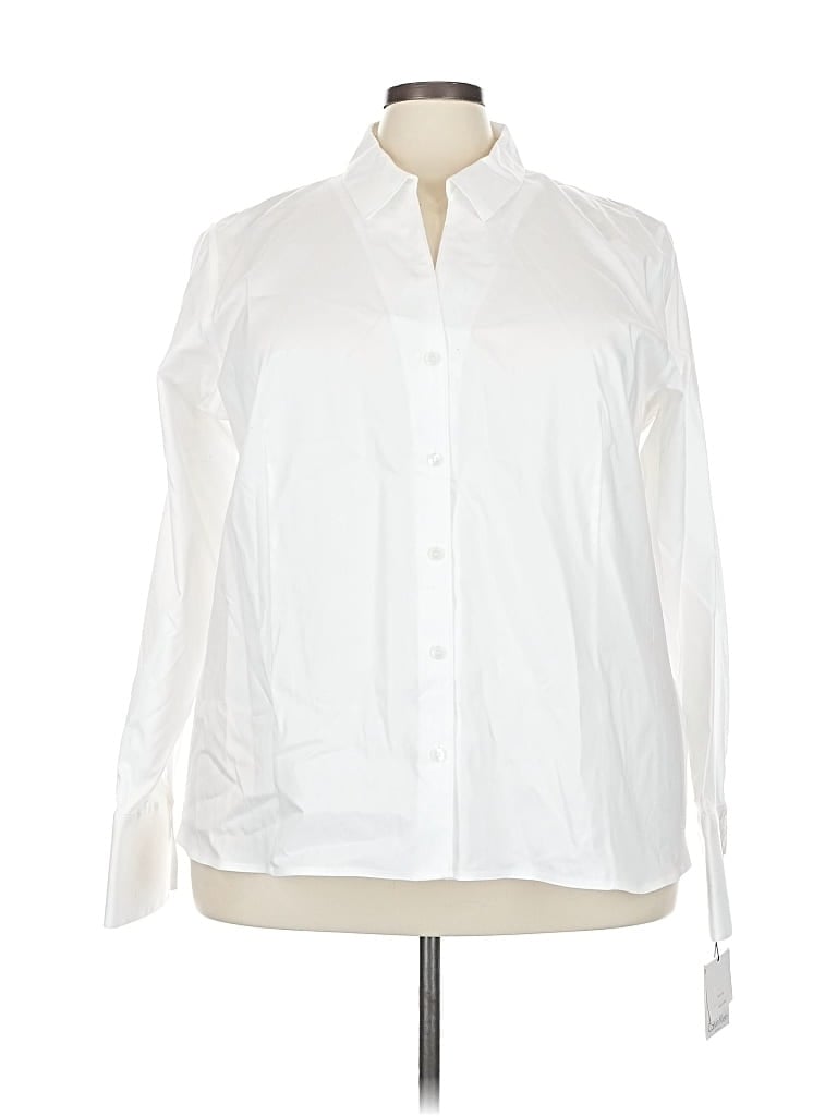 Pre-owned Calvin Klein Long Sleeve Button Down Shirt In White
