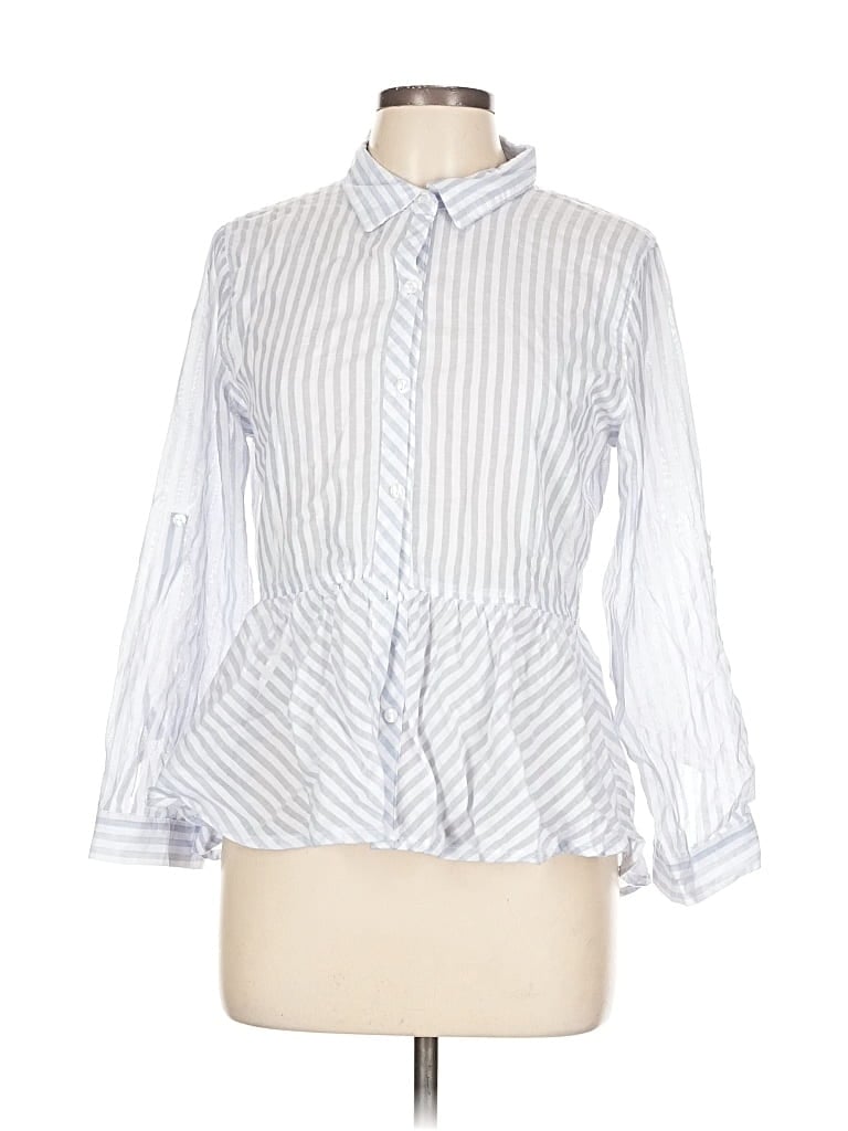 Pre-owned Love Notes 3/4 Sleeve Blouse In Blue