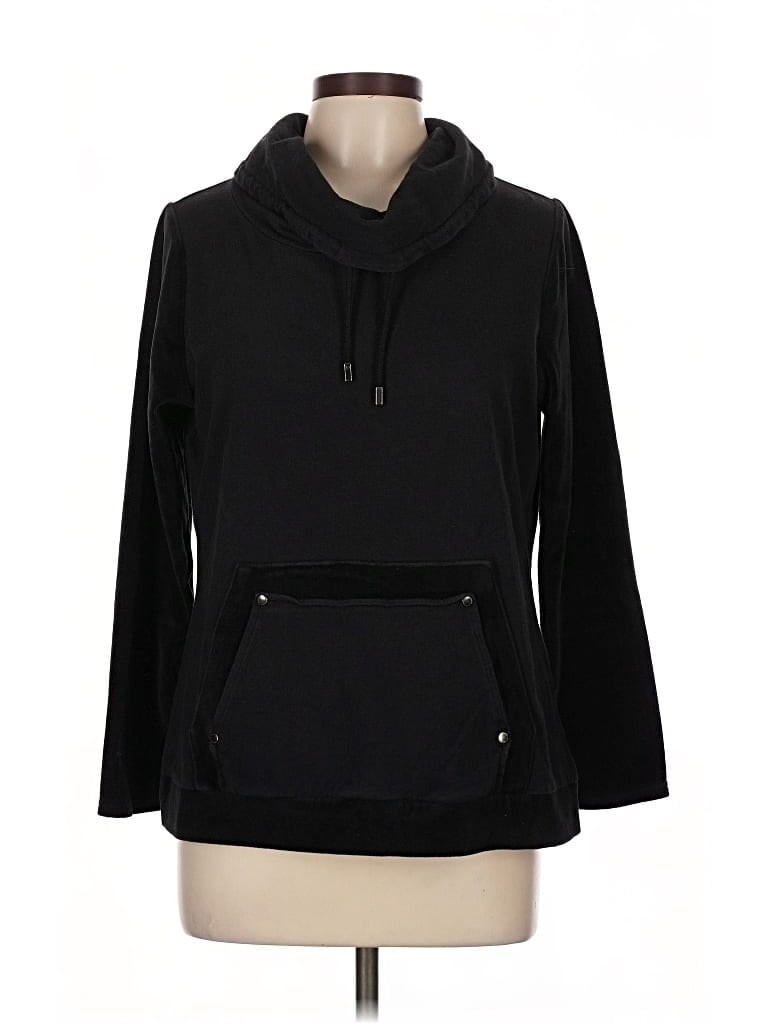 Pre-owned Liz Claiborne Pullover Hoodie In Black