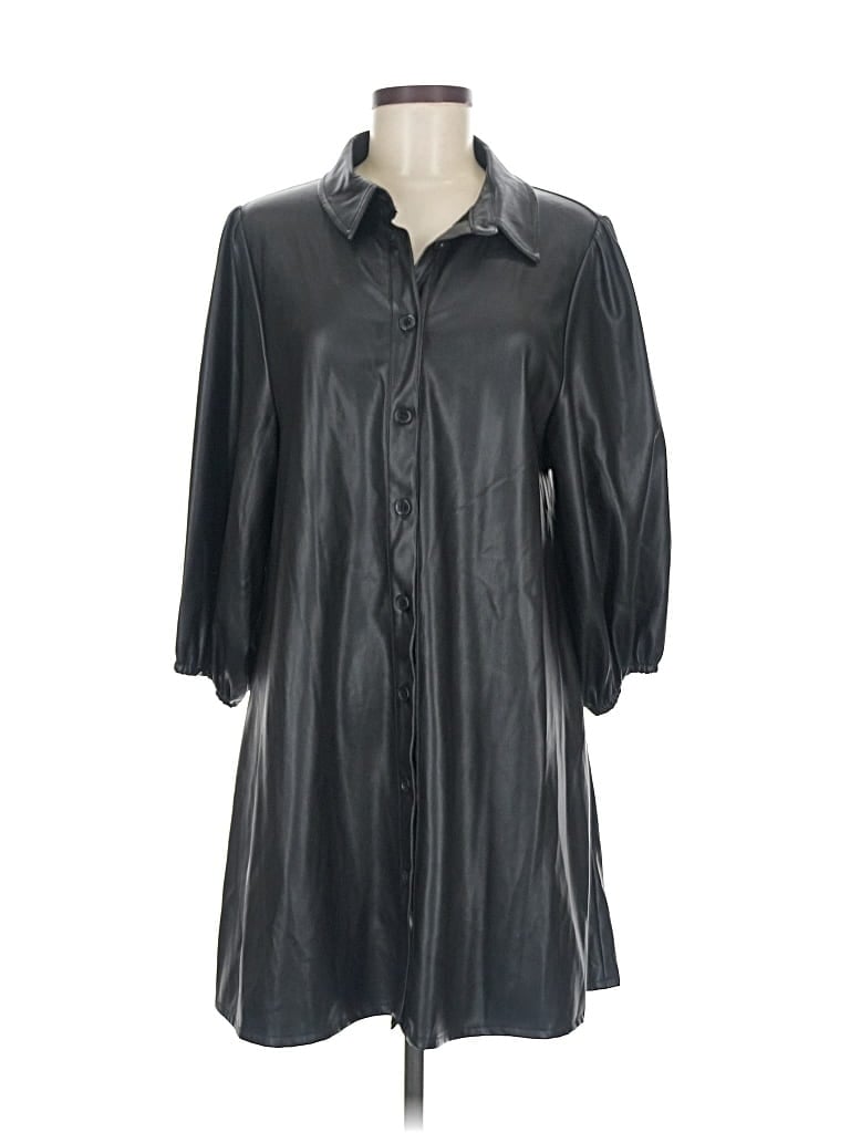 Pre-owned Dolce Cabo 3/4 Sleeve Button Down Shirt In Black