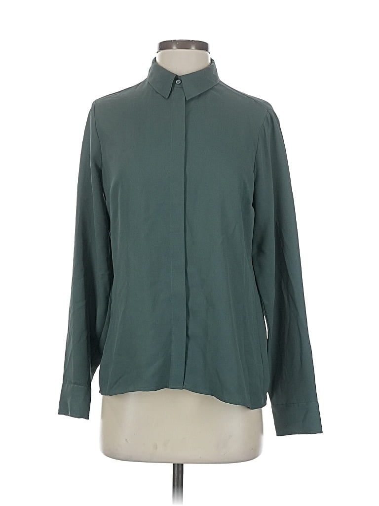 Pre-owned Express Long Sleeve Blouse In Blue