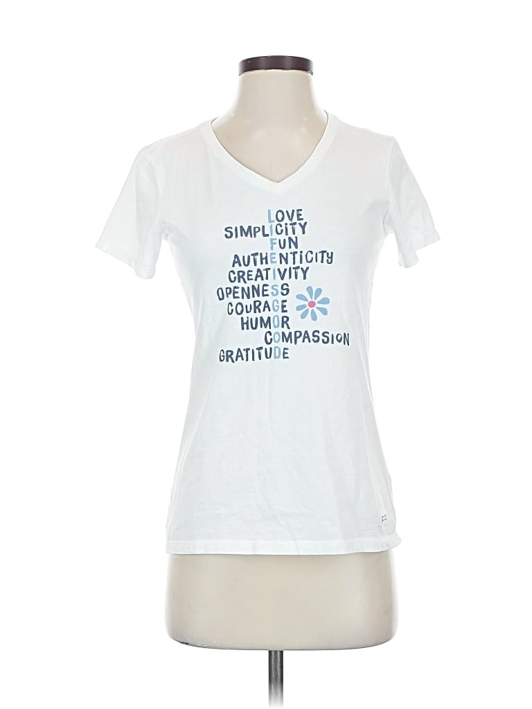 Pre-owned Life Is Good Short Sleeve T-shirt In White