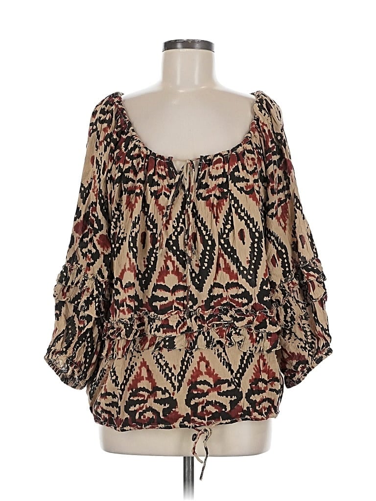 Pre-owned Polo Ralph Lauren 3/4 Sleeve Blouse In Gold