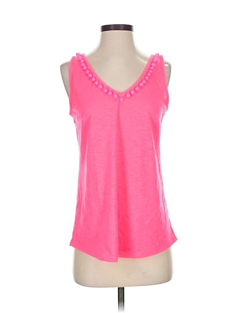 Pre-owned Lilly Pulitzer Tank Top Pink Sweetheart Neckline Tops