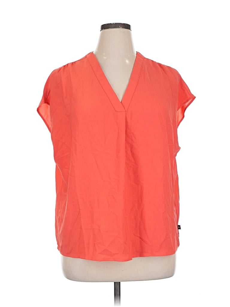 Pre-owned Banana Republic Short Sleeve Blouse In Orange