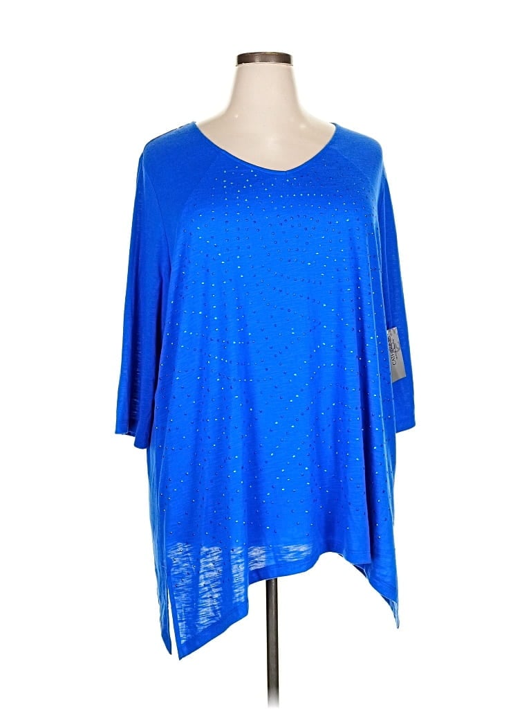 Catherines 3/4 Sleeve T-shirt In Blue