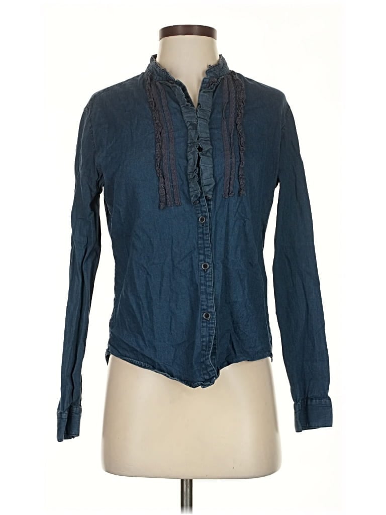 Pre-owned Nsf Long Sleeve Blouse In Blue