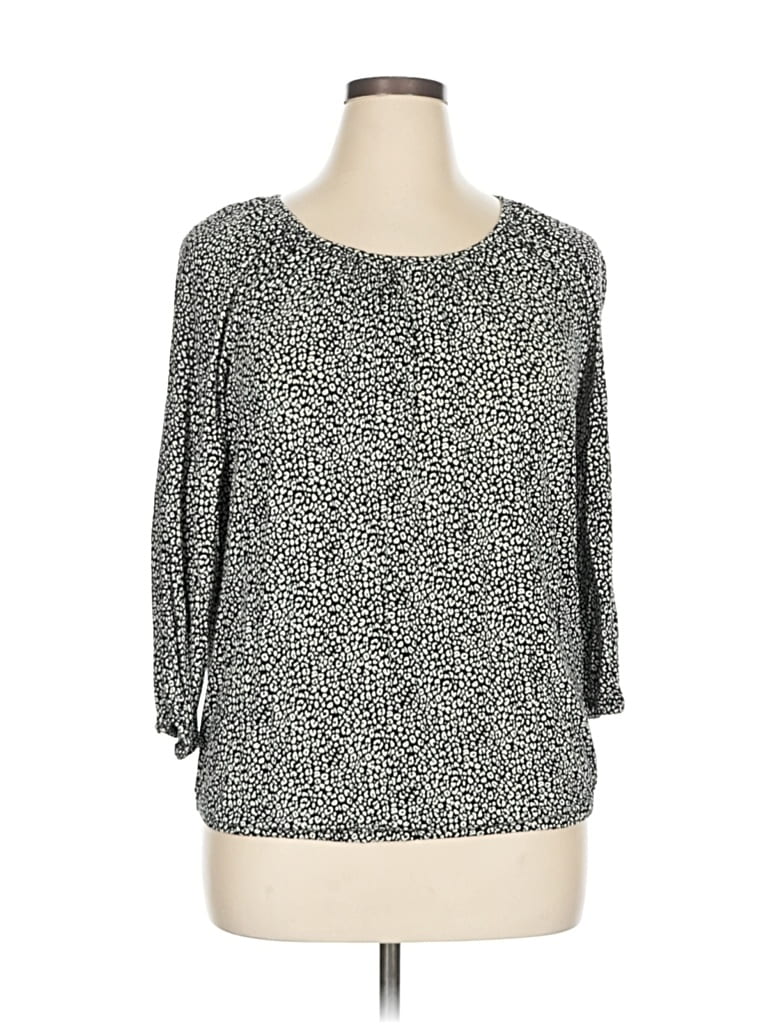 Pre-owned Michael Michael Kors 3/4 Sleeve Blouse In Gray