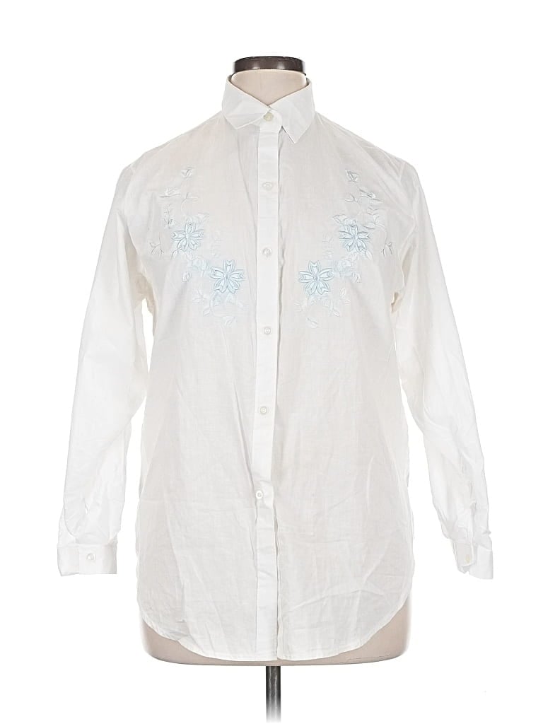 Pre-owned Unbranded Long Sleeve Button Down Shirt In White