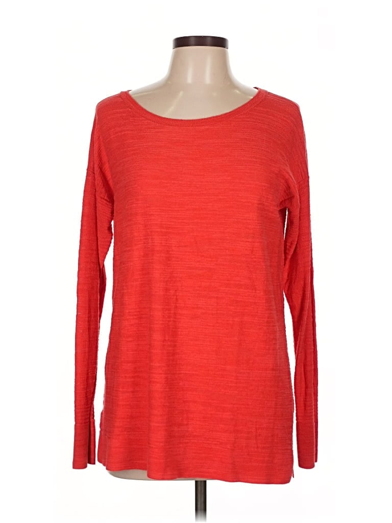 Pre-owned Ann Taylor Loft Long Sleeve T-shirt In Red