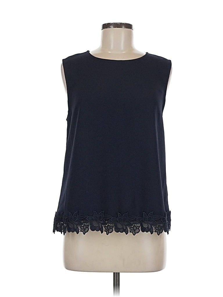 Pre-owned Ann Taylor Sleeveless Blouse In Blue
