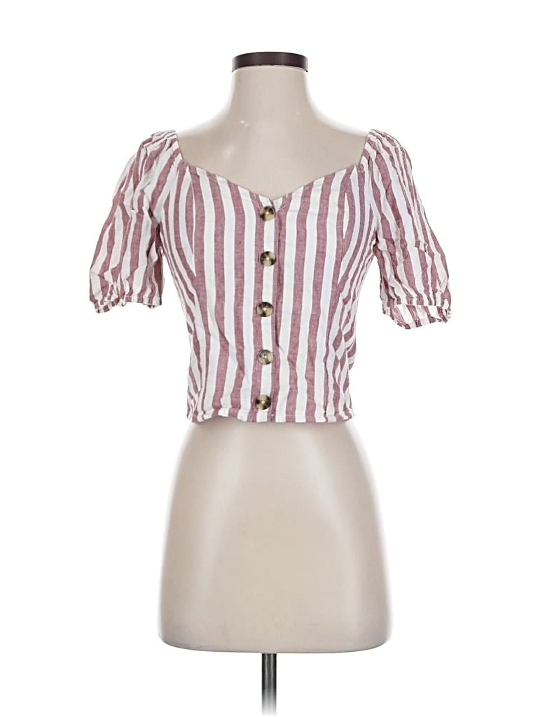 Pre-owned Abercrombie & Fitch Short Sleeve Blouse In Pink