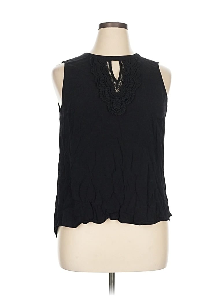 Pre-owned Pale Sky Tank Top Black Halter Neckline Tops