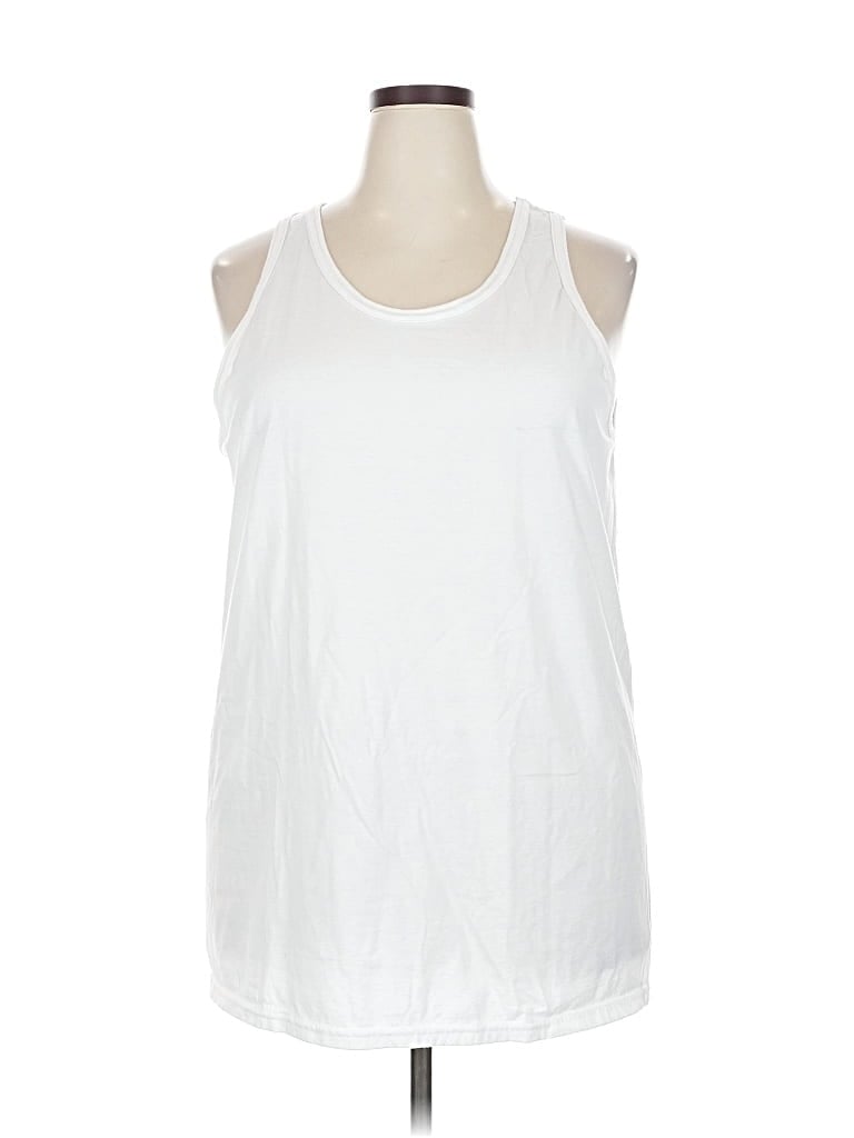 Pre-owned Hanes Sleeveless T-shirt In White