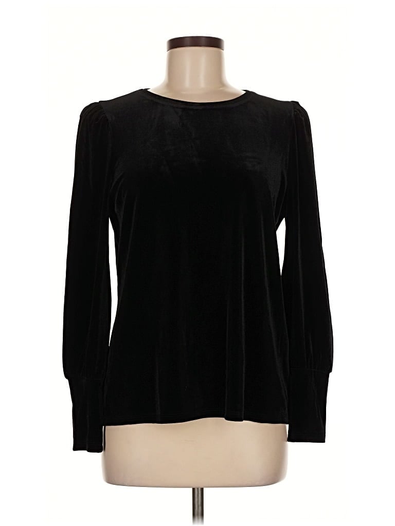 Pre-owned Chico's Long Sleeve Blouse In Black