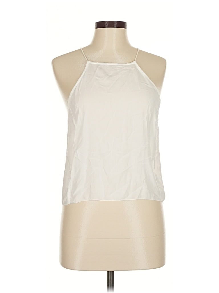 Pre-owned Brandy Melville Tank Top Ivory Halter Neckline Tops In White
