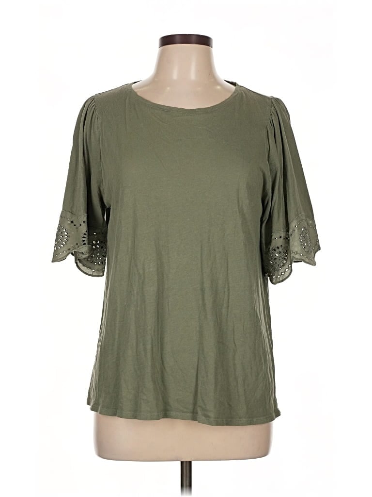 Pre-owned Ann Taylor Loft 3/4 Sleeve T-shirt In Green