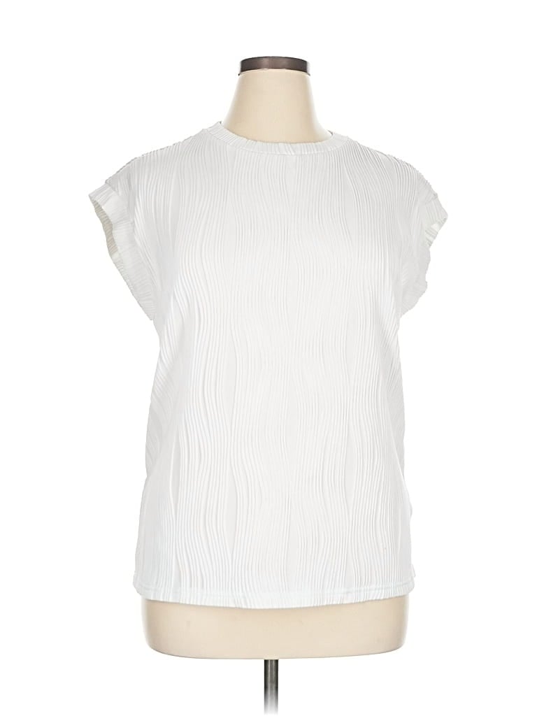 Pre-owned Lillusory Sleeveless Blouse In White